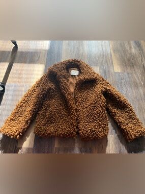 Zara Teddy Coat Bouclé Sherpa Jacket Brown Cozy Oversized Fall Winter